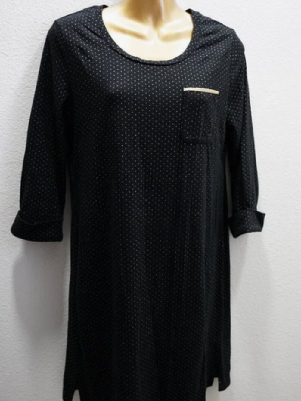 Soma Black With gold Polka Dot nightgown size S